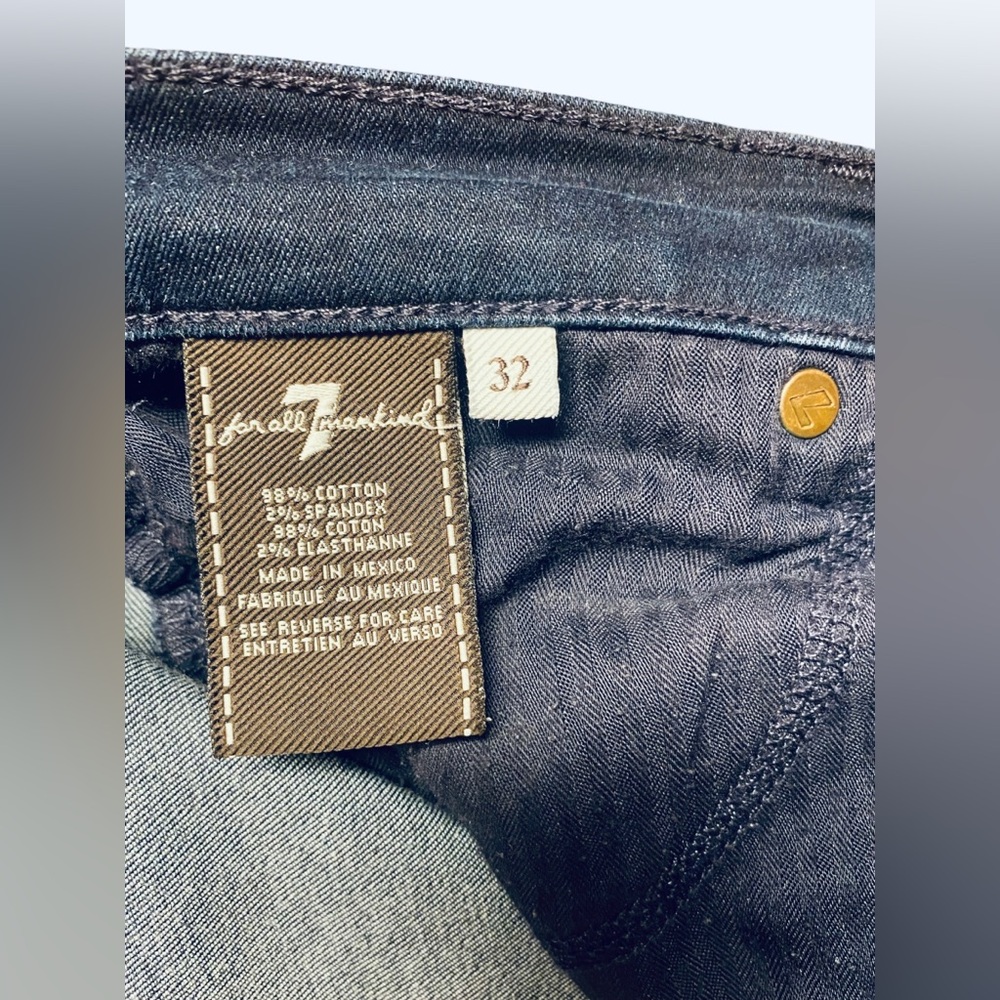 7 For All Mankind The Slim Cigarette- Dark Wash, Low rise skinny jeans - Picture 5 of 9